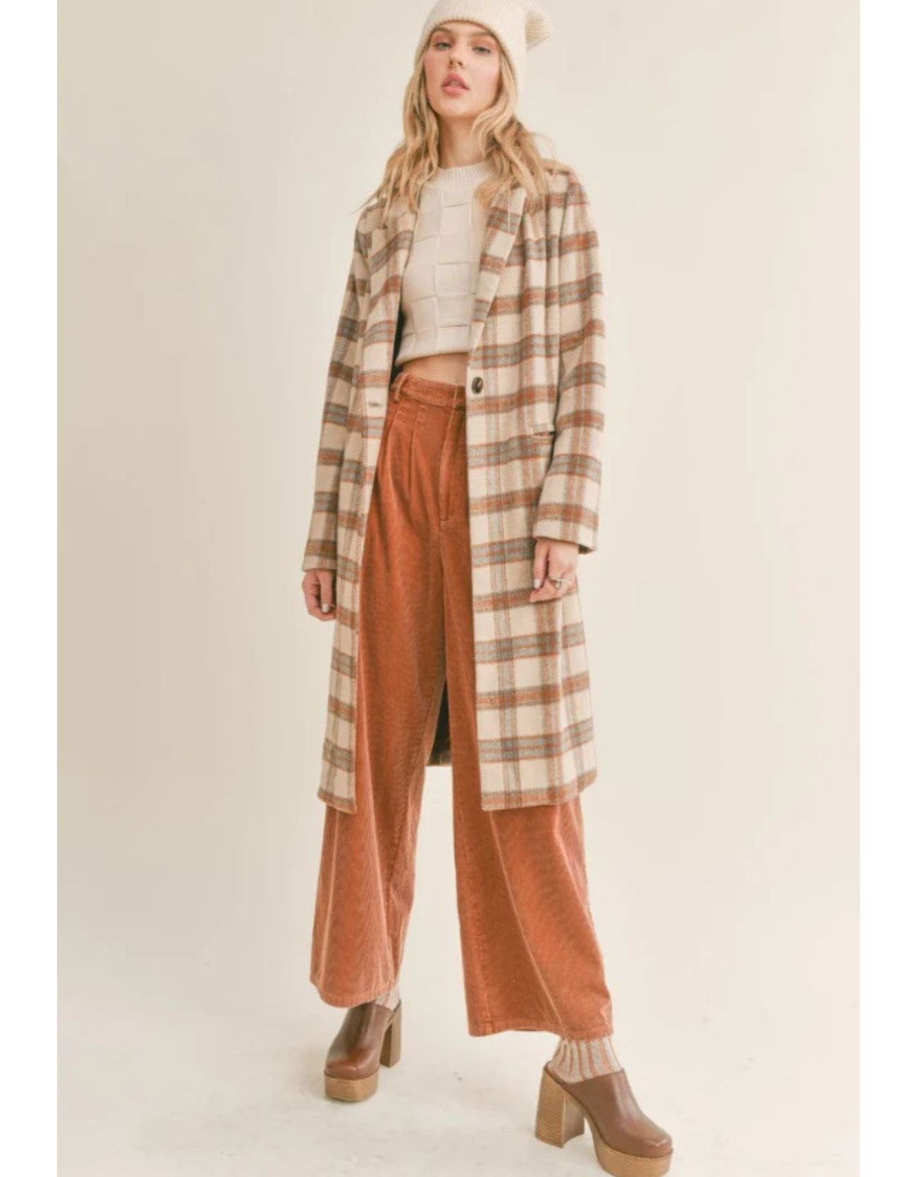 Sage the Label Nature Lover Plaid Coat TAUPE & BROWN – Lolly's